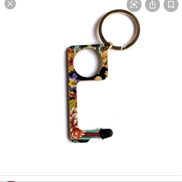 JOHNNY WAS No Touch Key Chain - Floral Print - Picture 1 of 2